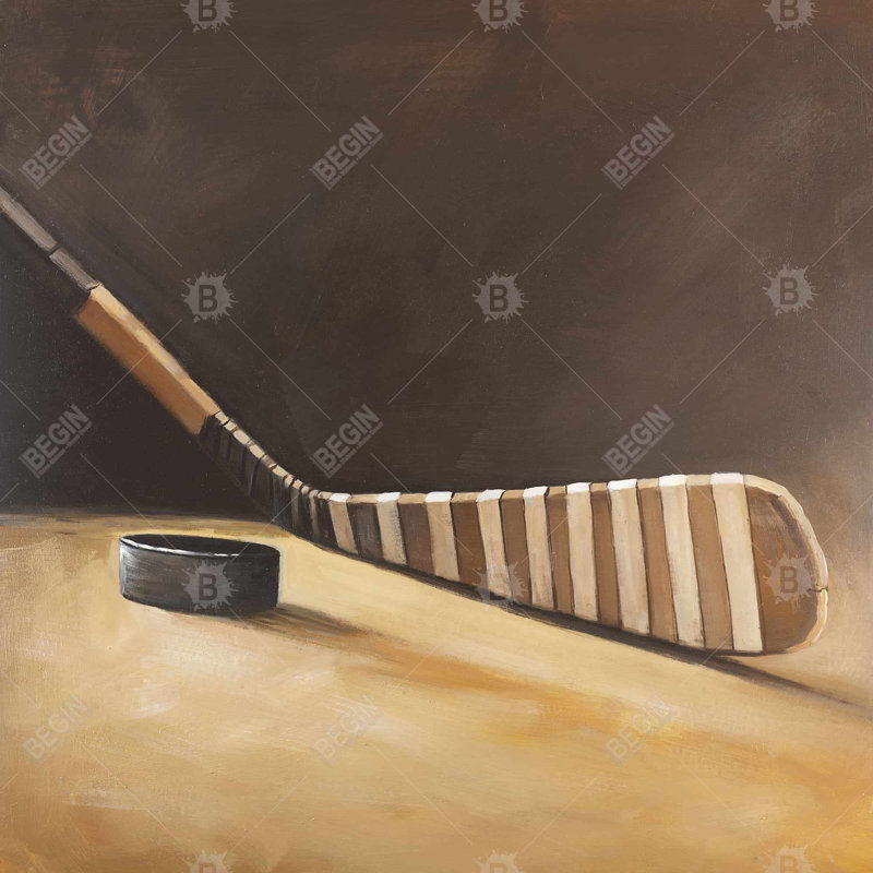 "Stick and Hockey Puck" sur toile