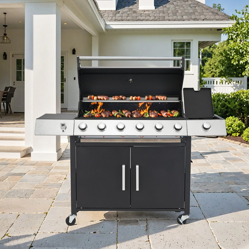 6-burner Propane Gas Grill With Side Burner