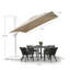 Parasol carré en polyester beige en porte-à-faux 8 pi x 8 pi avec base Ronav-328065057-270182934