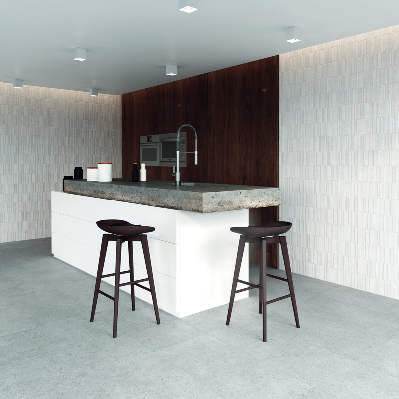 Spanish Deco Silis 12"x 24" 3D Cement Look Matte Porcelain Wall Tile (5 PCS, 10.76 Sq. Ft./Case), White