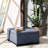 Versatile Storage In Blue - Solid Wood Legs, Button Tufting Square For Feature And Plywood, Dark Coffee-814443086