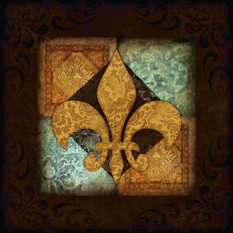 Fleur centrale - reproduction sur toile tendue, H 12 po x l 12 po