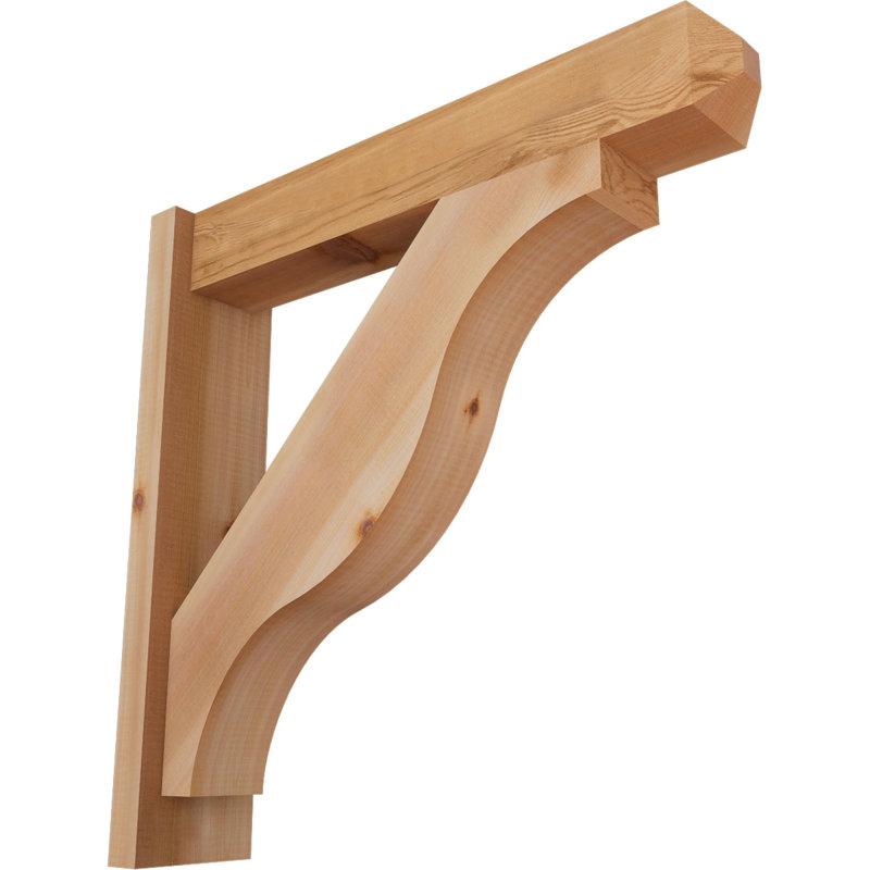 Persienne en bois rustique Funston Craftsman, Cèdre rouge de l'Ouest l 5 1/2 po (lisse), P 26 po x H 26 po
