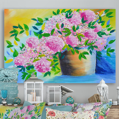 «Natural Lilac In Pot», reproduction sur toile avec cadre flottant