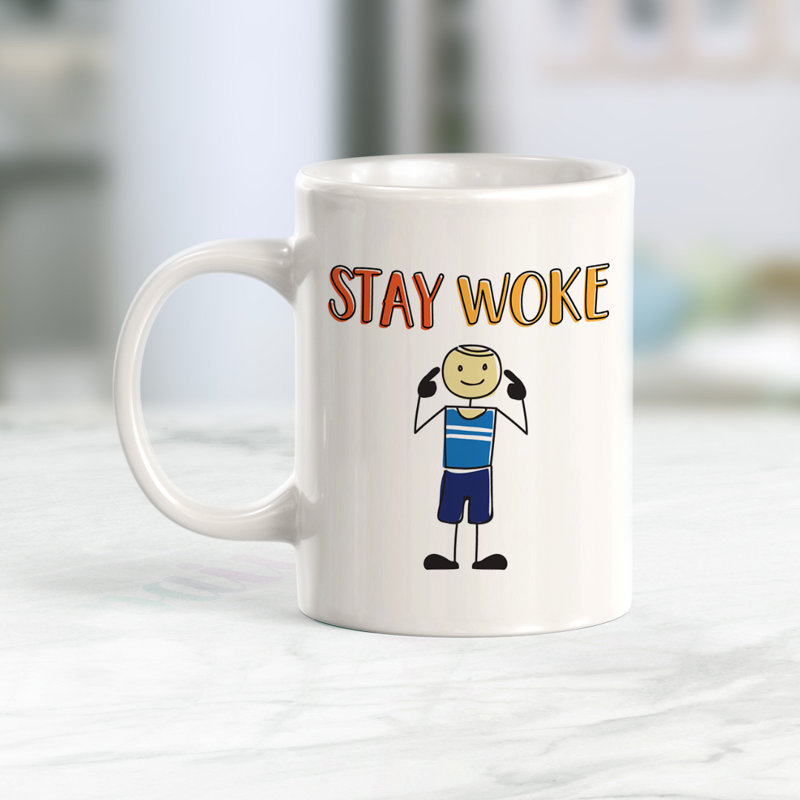 Tasse à café en plastique 11 oz Stay Stay Woke Stick People Design