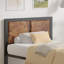 Single/Double Size Bed Frame with Wood Headboard and Footboard, Metal Platform Mattress Foundation with Strong Steel Slats, No Box Spring Needed-75231880-123835316