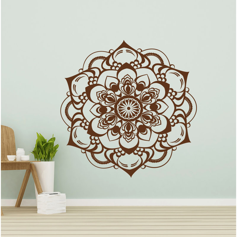 Adhésif décoratif mandala, H 20 po x l 22 po, Brun