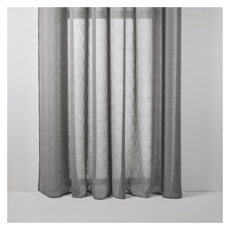 Sheer Curtain Single Panel, Mid Grey, 200cm x 298cm
