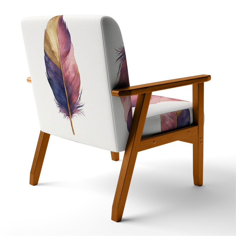 Chaise rembourrée Glam Feather, Brown Square Arms