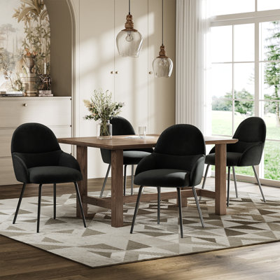 Antin Upholstered Armchair with Metal Legs for Kitchen Dining Room Living Room