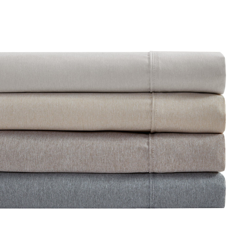 Sand Beige Twin Organic Polyester Microfiber Sheet Set