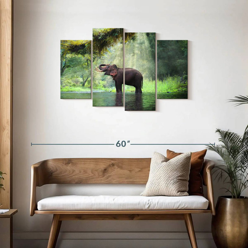Éléphant Brampt dans la forêt, H 27 po x l 43 po