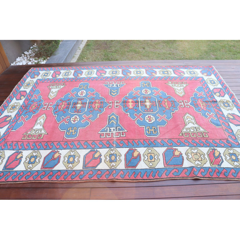Tapis kilim turc fait à la main avec motif géométrique pour salon ou décor bohémien