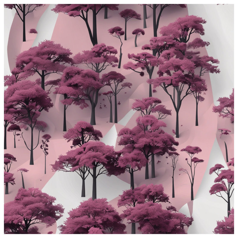 Rideaux de douche Pink Forest Landscape, L 70 po x H 93 po