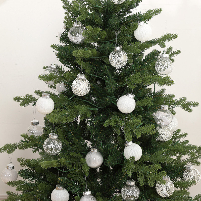 30 boules de Noël décoratives pour arbres de Noël, ensemble d'ornements suspendus décoratifs, blanc