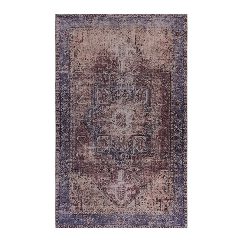 5'X8' Burgundy Washable Area Rug​, Rectangle 5' x 8'