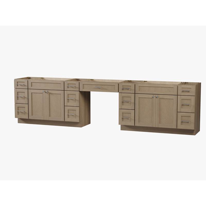 Base de meuble-lavabo double 138 po 138 po, Chêne naturel