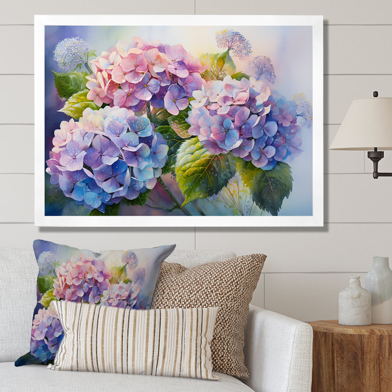 «Rose et mauve», impression sur toile, H 30 po x l 40 po x P 1,5 po, Cadre simple blanc