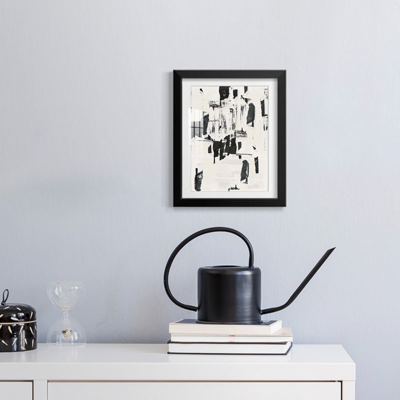 Tiles & Texture Abstract Angles V -Framed Print, 28.5" H x 20.5" W, Black