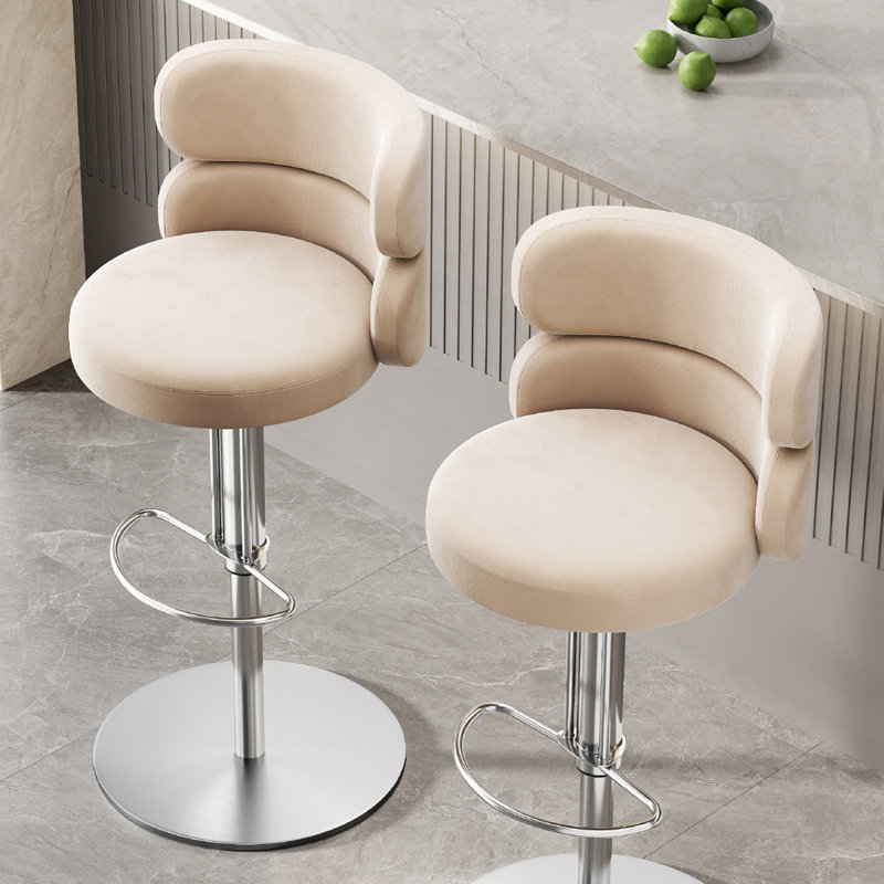 Chaise à dossier solide argenté kaki (lot de 2)