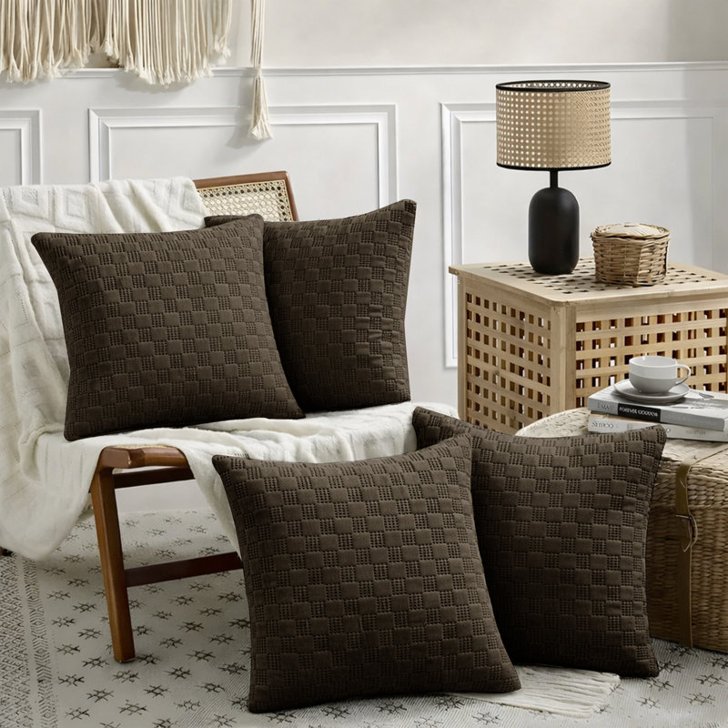 Albelo Square Throw Pillow Insert, Coffee