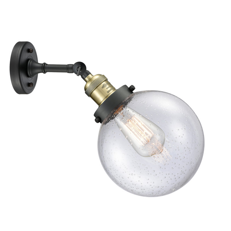 Applique murale pour salle de bain 1 lumière Clementina, Grainé, Laiton antique noir, Ampoule non incluse