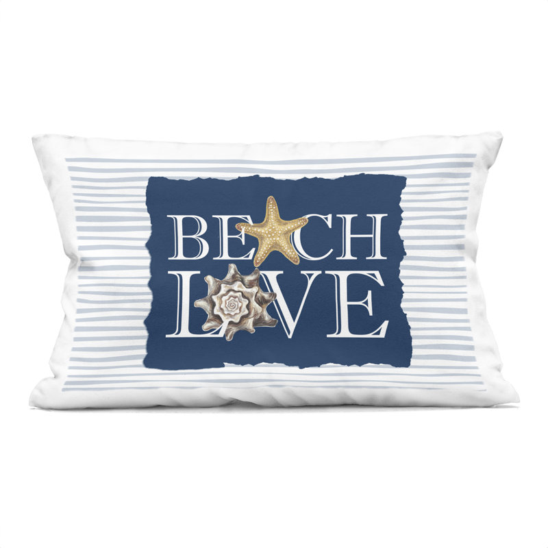 Coussin Beach Love Seashells, imprimé par Kim Allen