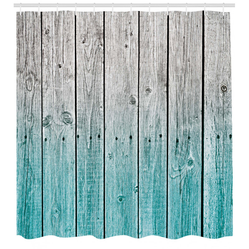 Shower Curtain with Hooks Included, Moonstone Blue, 36" H x 72" W