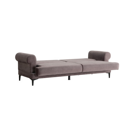 Braelynn 89"" Linen Rolled Arm Sofa Bed -  Wildon Home®, EEAD942D000741DDBBDD0EA281F0E2FD