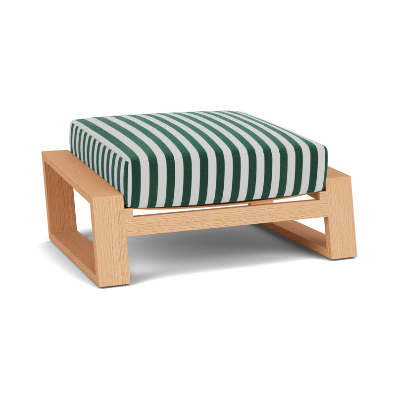 Pursuit Outdoor Ottoman, Safari/White Stripe