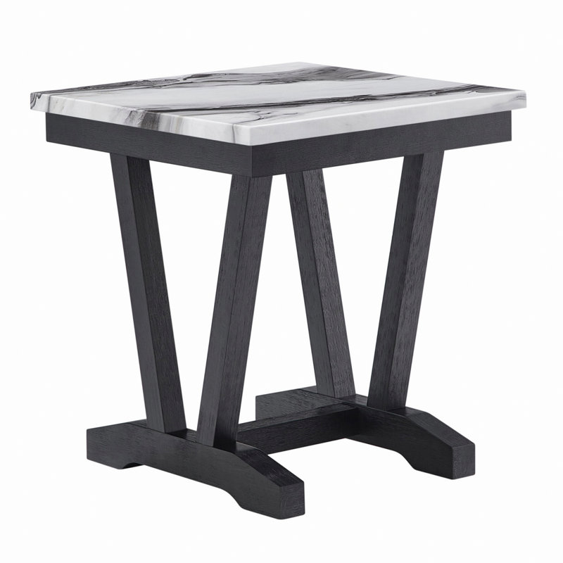 Table de bout avec plateau en faux marbre