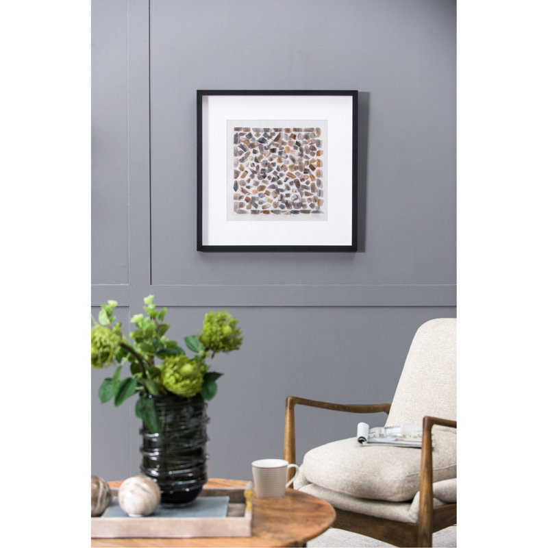 Boîte murale Agate Shadow, 23,6 pouces, cadre noir, envers en velours, toile multicolore, convient au bureau transitionnel idéal pour