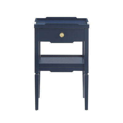 Midnight Blue 1-Drawer Nightstand With Storage | Gift Idea
