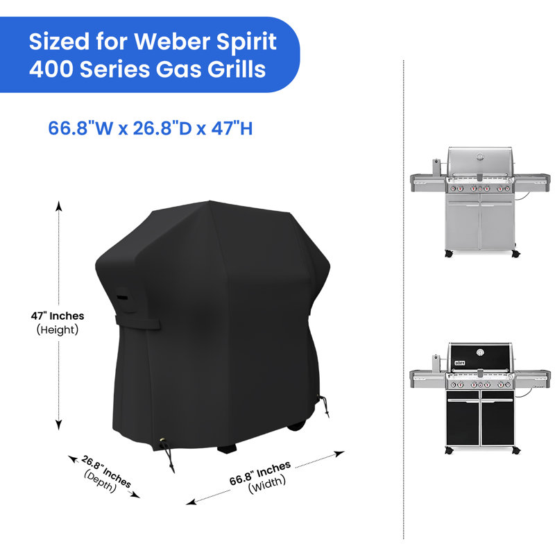 Covers & All Weber Summit 400 Series Grill Cover, Heavy Duty Waterproof Grill Cover For Outdoor Grill, UV & Weather Resistant BBQ Cover For Weber Summit 470, Genesis S-325S (66.8"W X 26.8"D X 47"H)