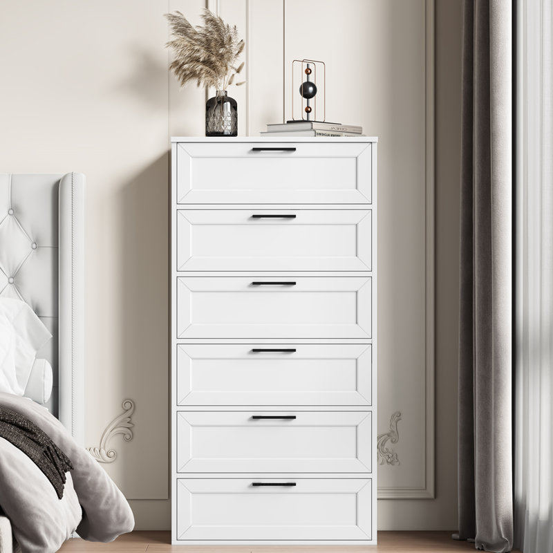 Amekia 23.6'' W 6 - Drawer Dresser, White 