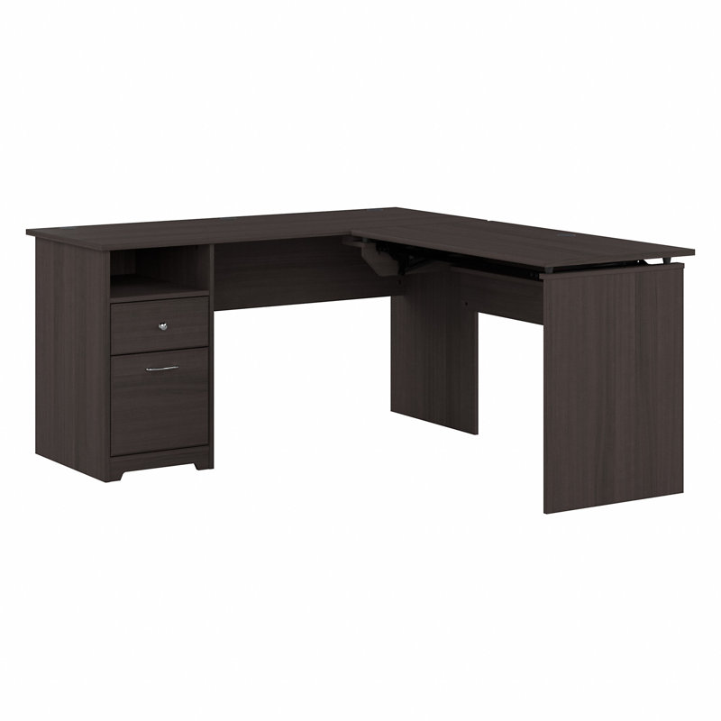 Bureau de direction en L Katia, Gris chiné, H 30 po x l 60 po x P 69,17 po