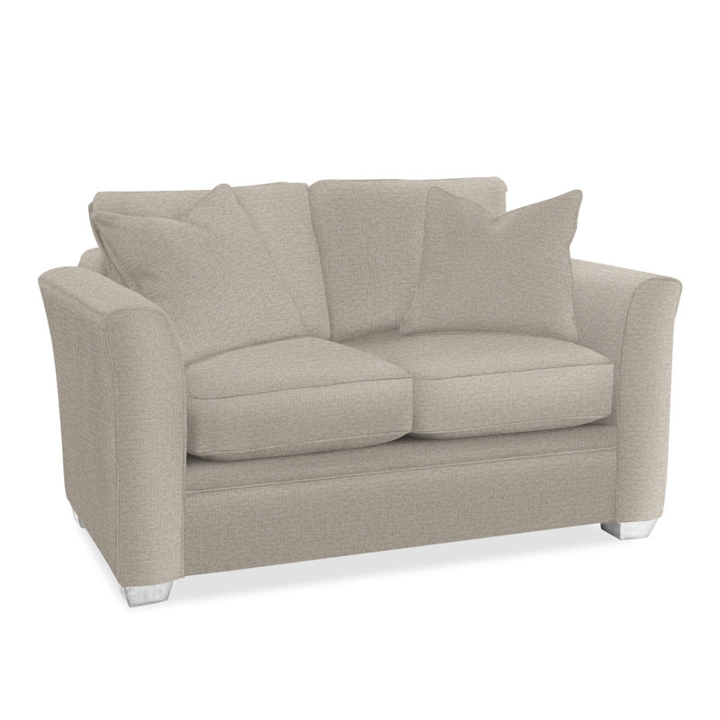 Bridgeport 62'' Upholstered Sofa, Frost White Finish, Beige Performance Fabric; 0851-73