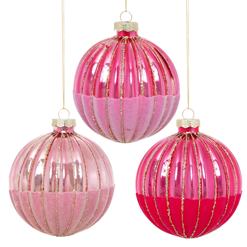 Striped Velvet Ornament, 4 Inches