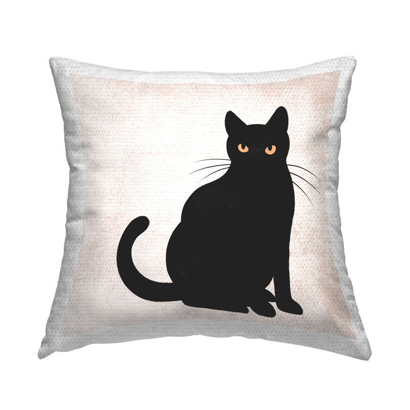 Coussin d'extérieur à imprimé de yeux de chat noirs par Jo Taylor