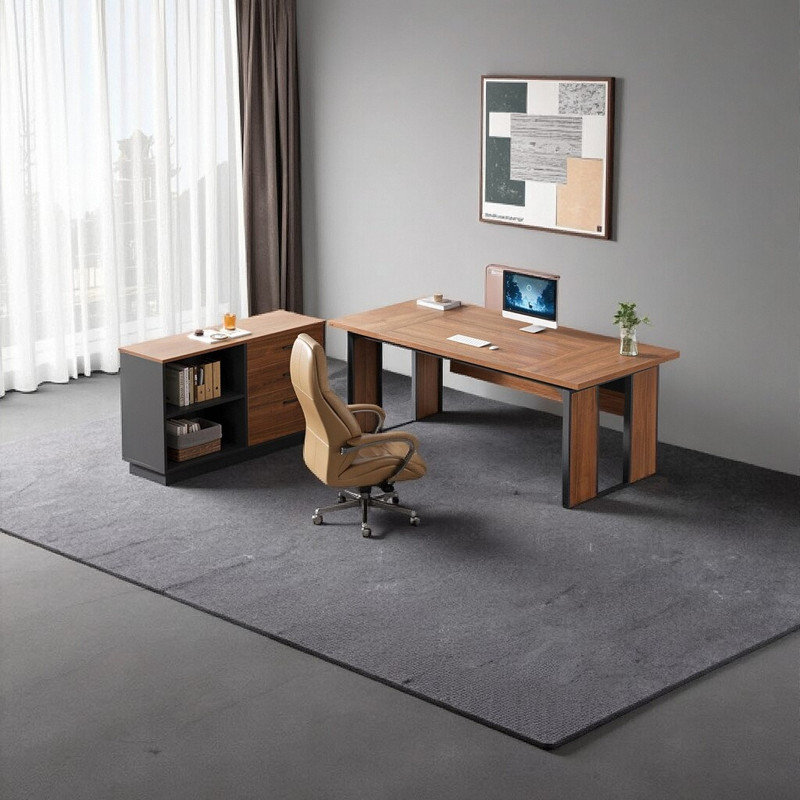 Bureau d'écriture en L de 63 po avec bureau de 47 po et classeur en L - Ensemble de mobilier de bureau de qualité supérieure
