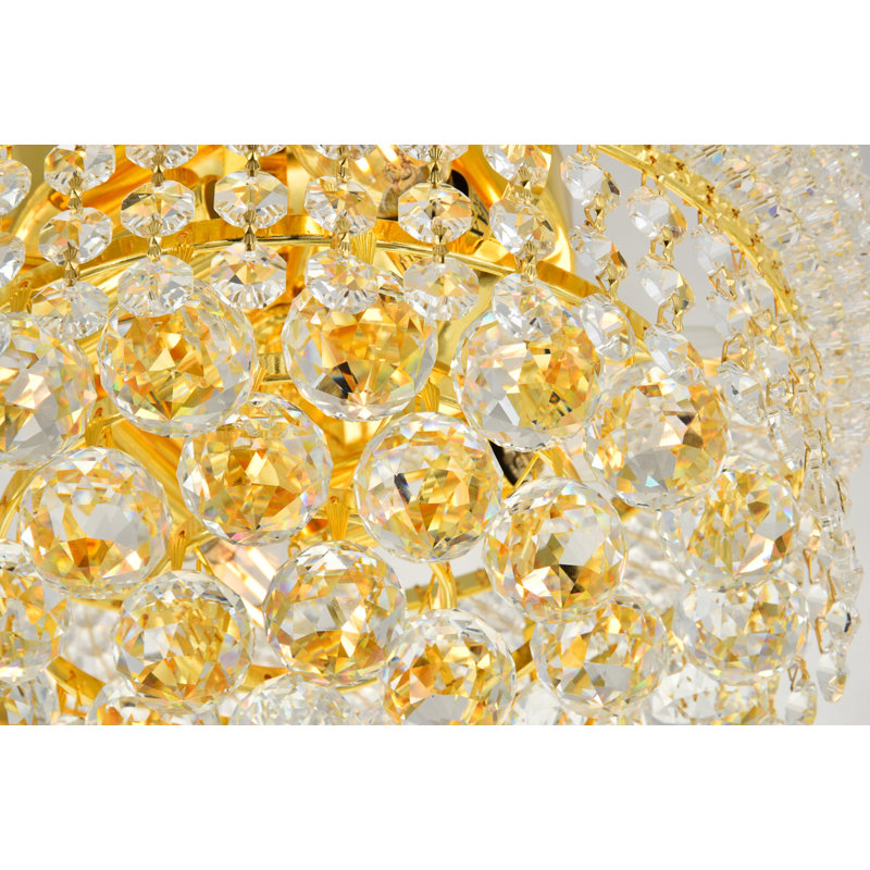 Lustre de style bougie Devan, Doré, Quatre lumières, H 6 po x l 12 po x P 12 po