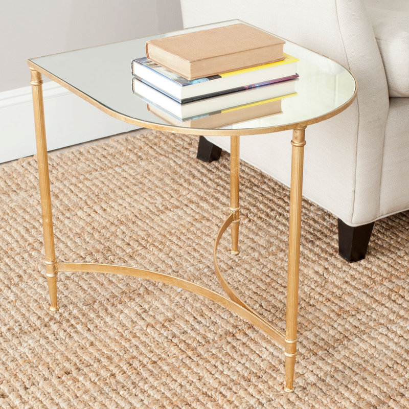 Cerulean 3 Legs End Table, Gold, 50.8cm H x 50cm W x 45cm D