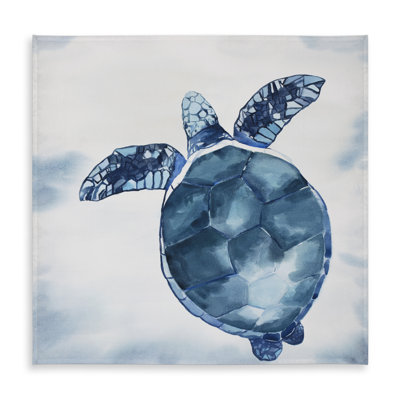 Watercolor Blue Turtle Tablecloth | White Sea Home Decor