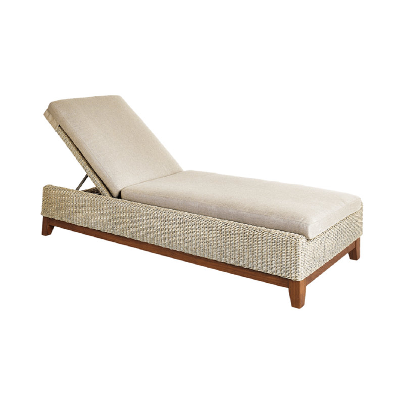 Coral Outdoor Chaise Lounge, Gray, Premier Flax
