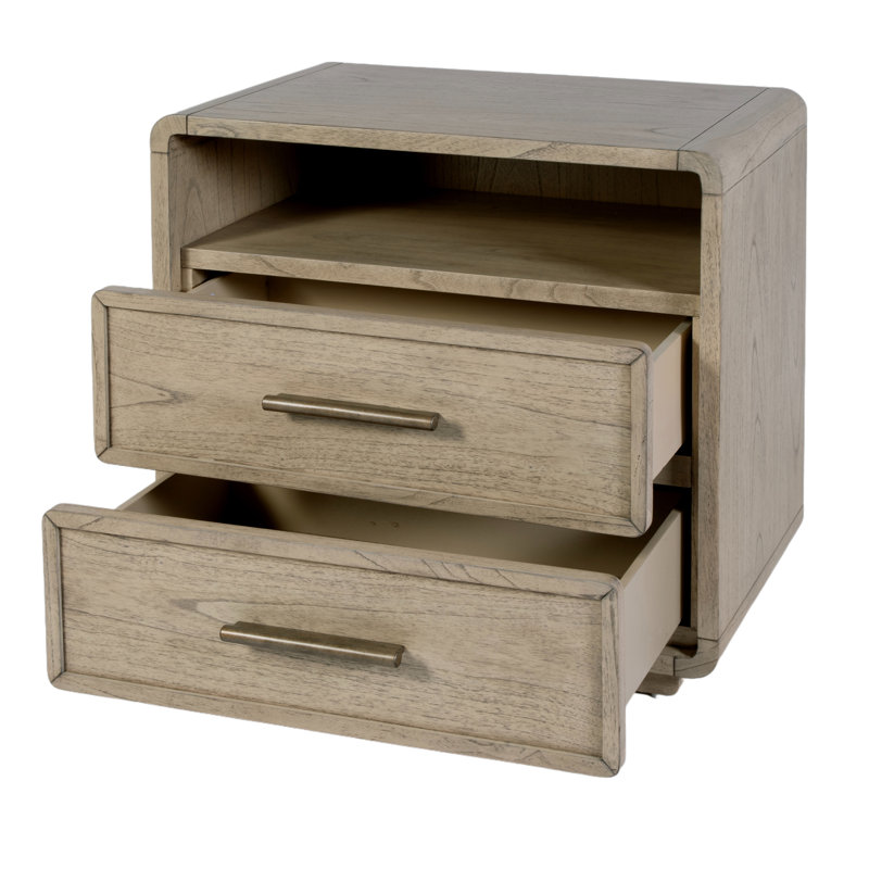 Table de chevet 2 tiroirs Brewster, Brun espresso moyen