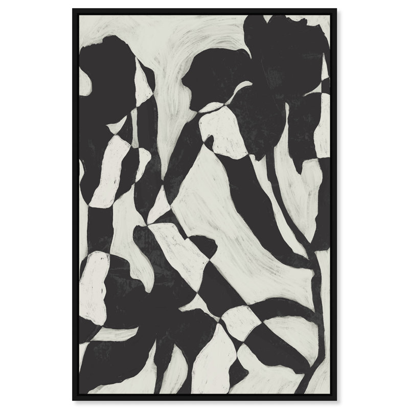 Floral Contrast Print by Oliver Gal, 16"H x 11"W, Black Floater Frame