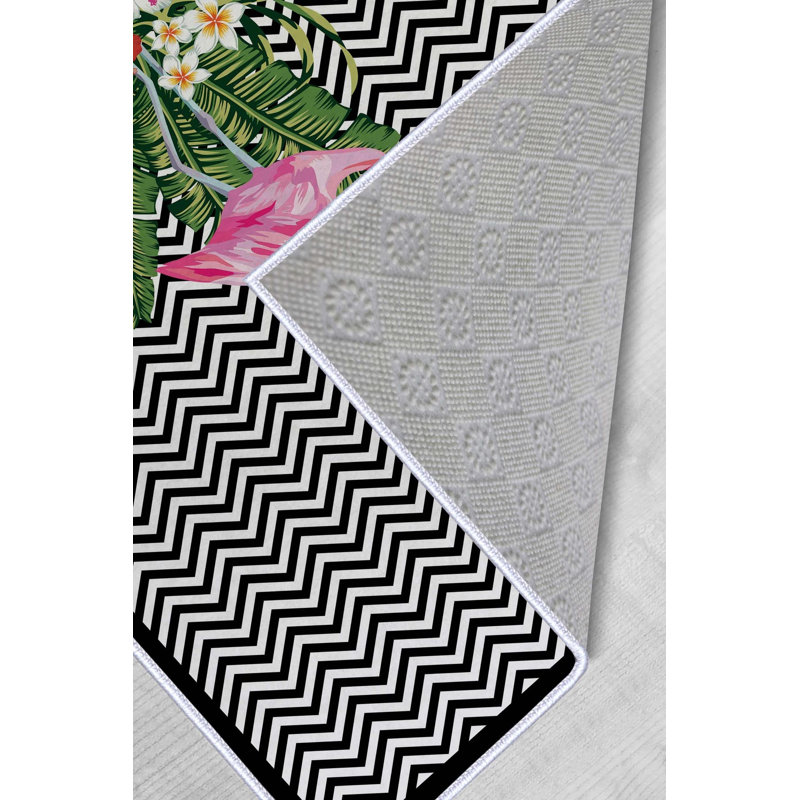 Stylish Hall Carpet (2.6 x 4.9 ft), 100% Polyester, 650 g/m² | Antibacterial, Non-Slip Underside, 0.3 in Pile Height | Machine Washable, 3D Digital Printing | Perfect for Entryway, Living Room, and Bedroom Décor