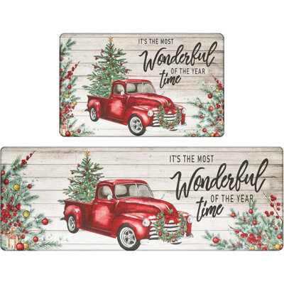 Chirstmas Anti-Fatigue Non-Skid Kitchen Mat (Set Of 2)