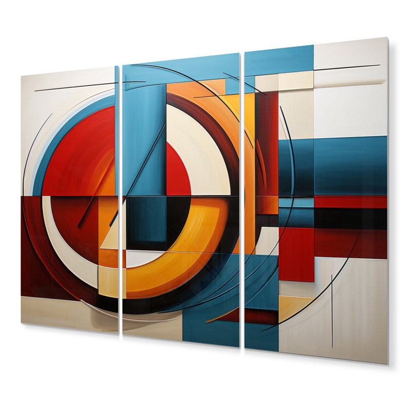 Hardedge Geometry I - Modern Metal Wall Art Set