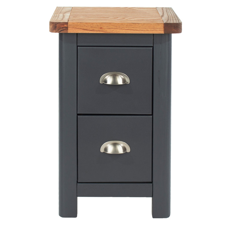 Sartell 2 Drawer Petite Nightstand, Midnight Blue Finish